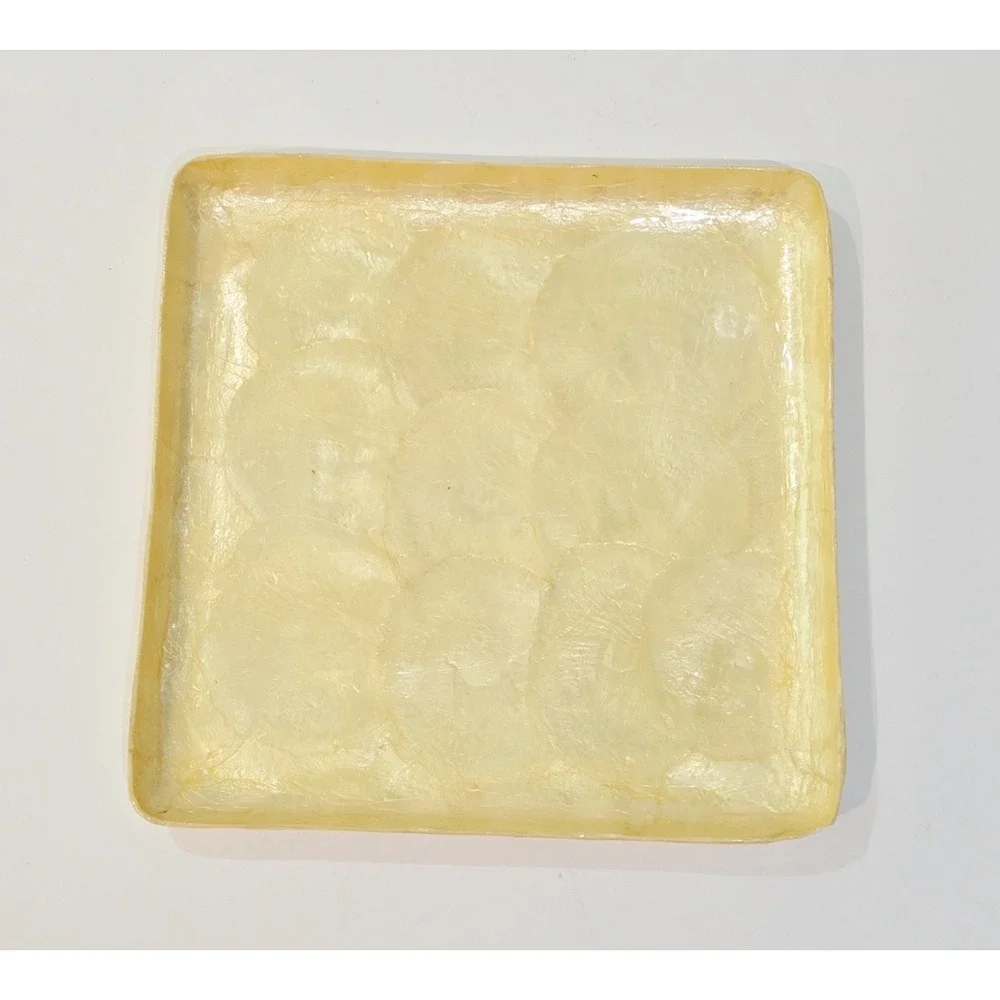 Vintage Capiz Shell Tray 8 3/4